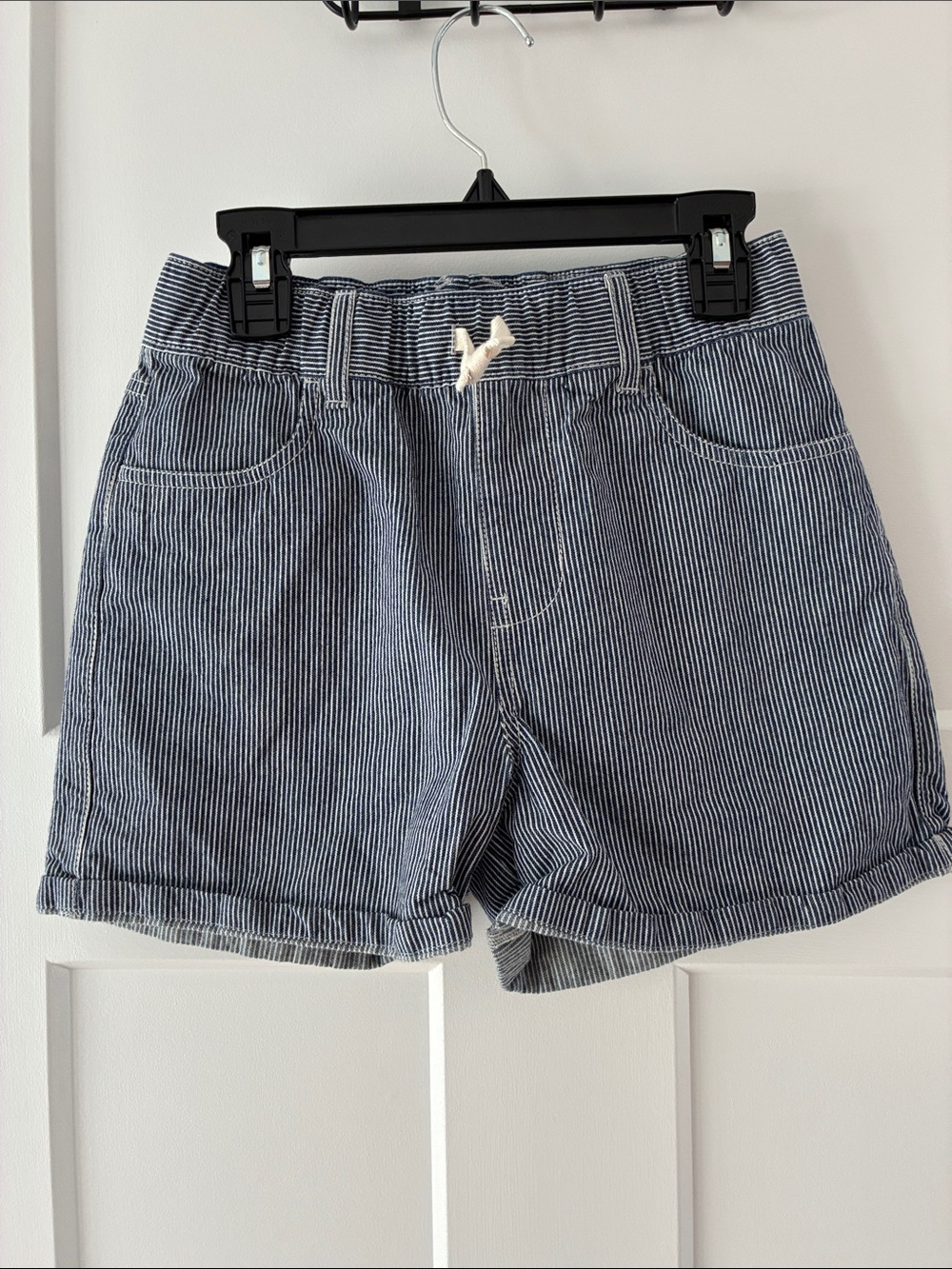 Tea Collection Navy and White Pinstriped Kids Shorts